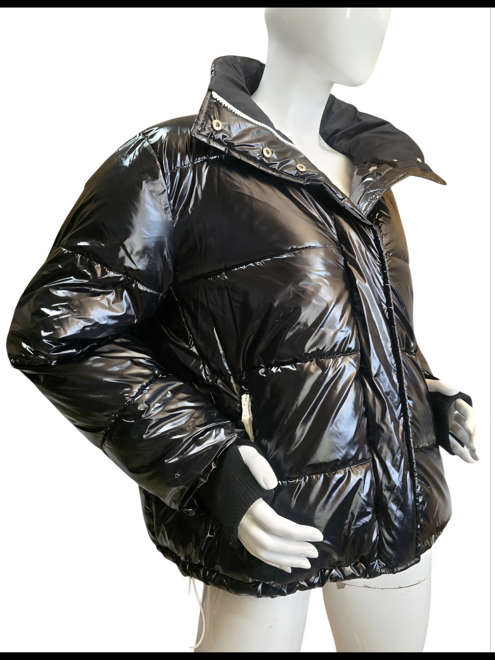LNWOT - Lou & Grey Black Shiny Puffer Jacket - Sz M